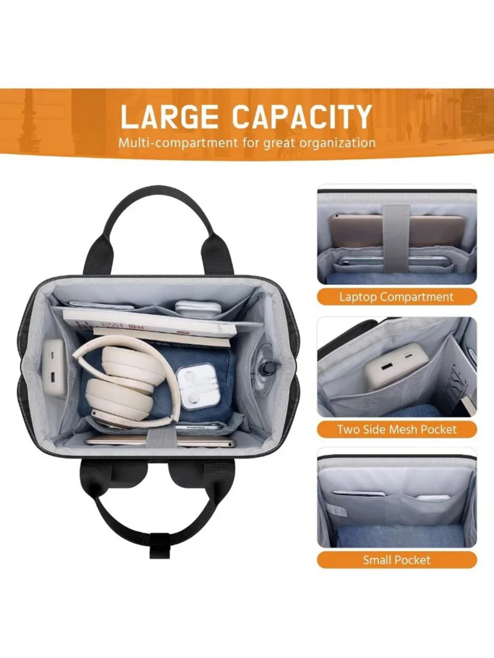 Stylish Waterproof Laptop Backpack for Men & Women, Fits 15.6-17.3